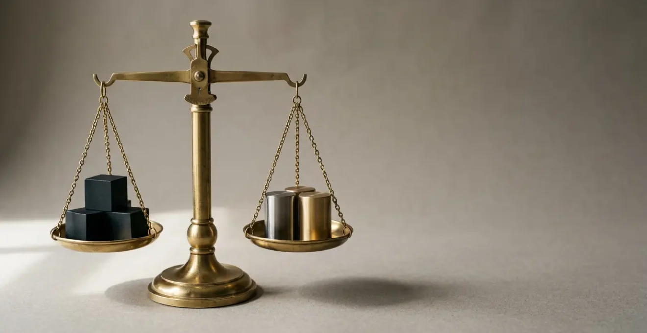 Équilibre visuel entre deux métriques clés pour la décision stratégique en e-commerce