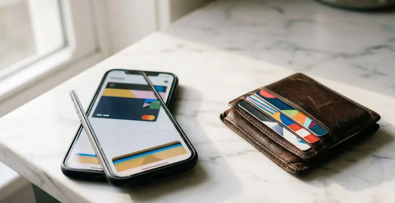 Photographie éditoriale représentant la transition entre programmes de fidélité traditionnels et digitaux dans le commerce de détail