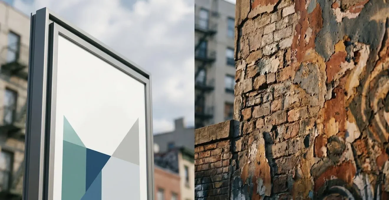 Contraste visuel entre deux approches d'affichage urbain pour un lancement de produit