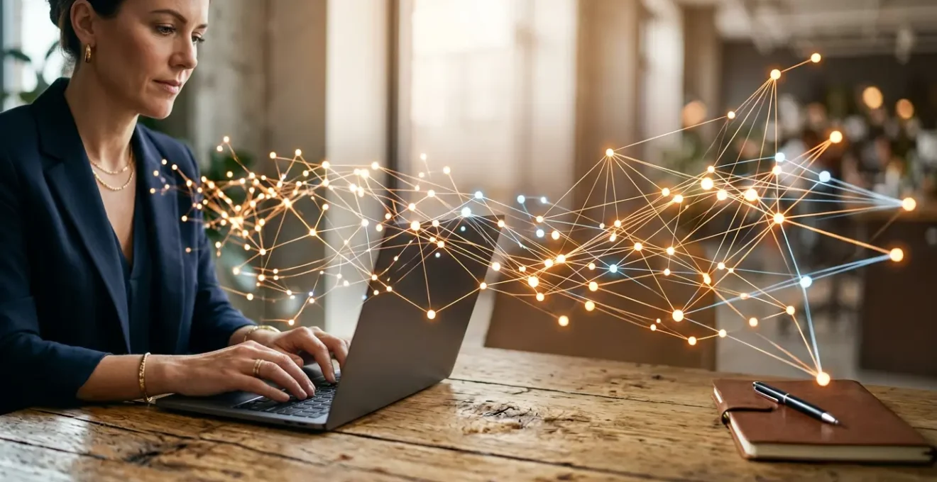 Professionnel concentré face à multiples connexions numériques représentant la personnalisation à grande échelle