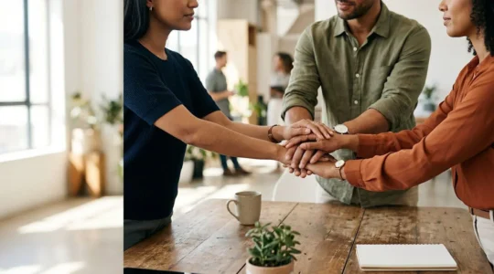 Représentation symbolique de l'attraction des talents par une culture d'entreprise forte et des valeurs humaines authentiques