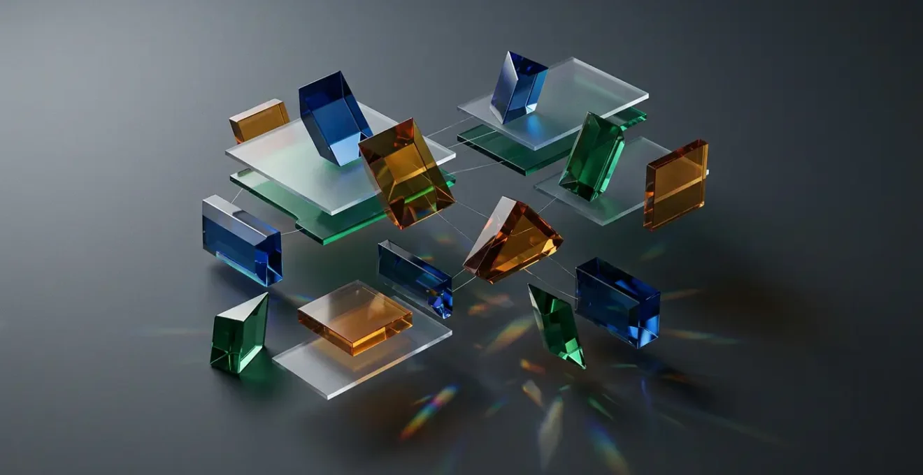 Concept visuel du storytelling transmédia illustrant la fragmentation narrative à travers plusieurs canaux de communication